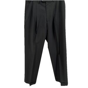 Lauren RL Men's Straight Leg Pleated Dress Wool Pants 36W x 32L / Black